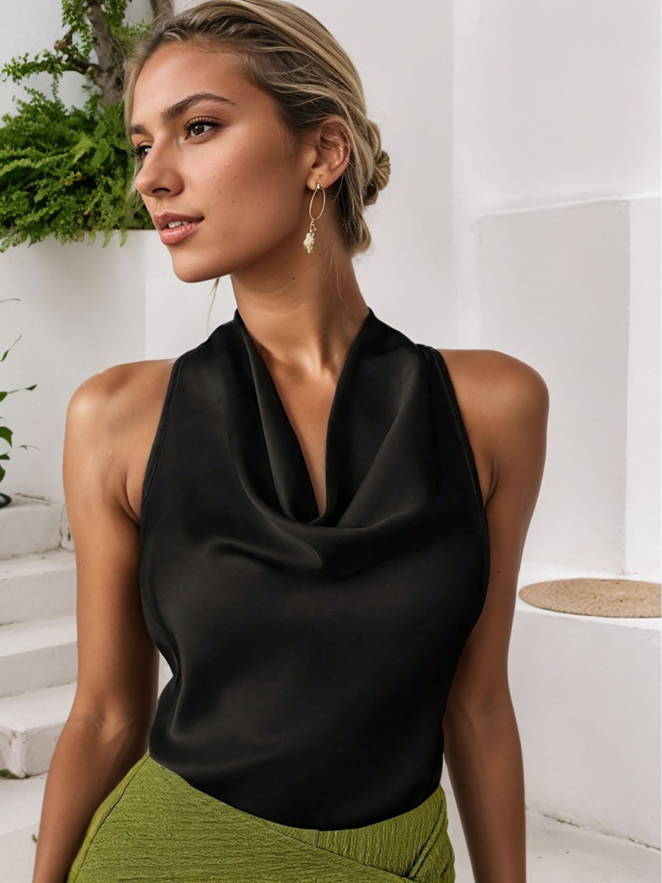 ChicAura™ Elegant Halter Neck Backless Vest