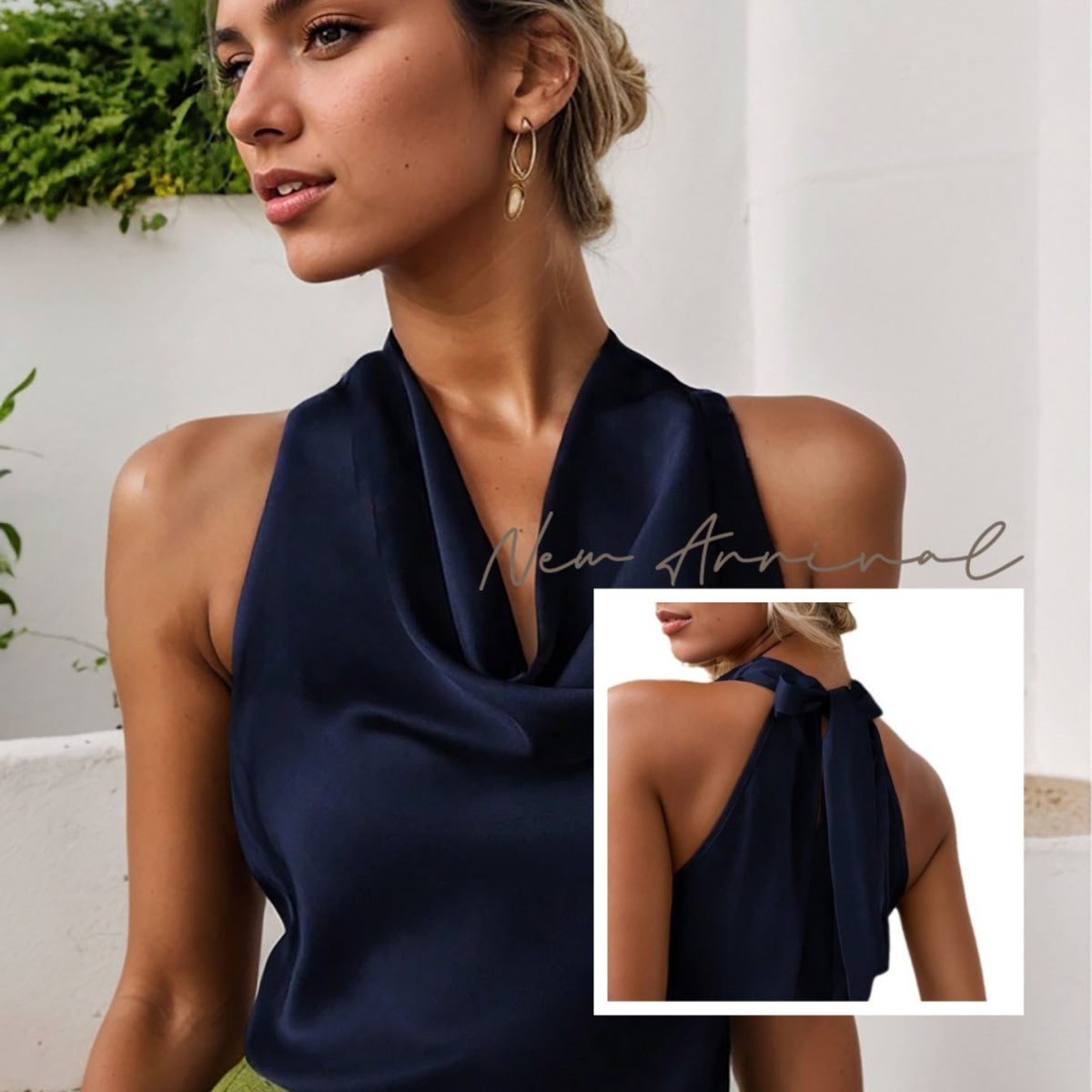 ChicAura™ Elegant Halter Neck Backless Vest