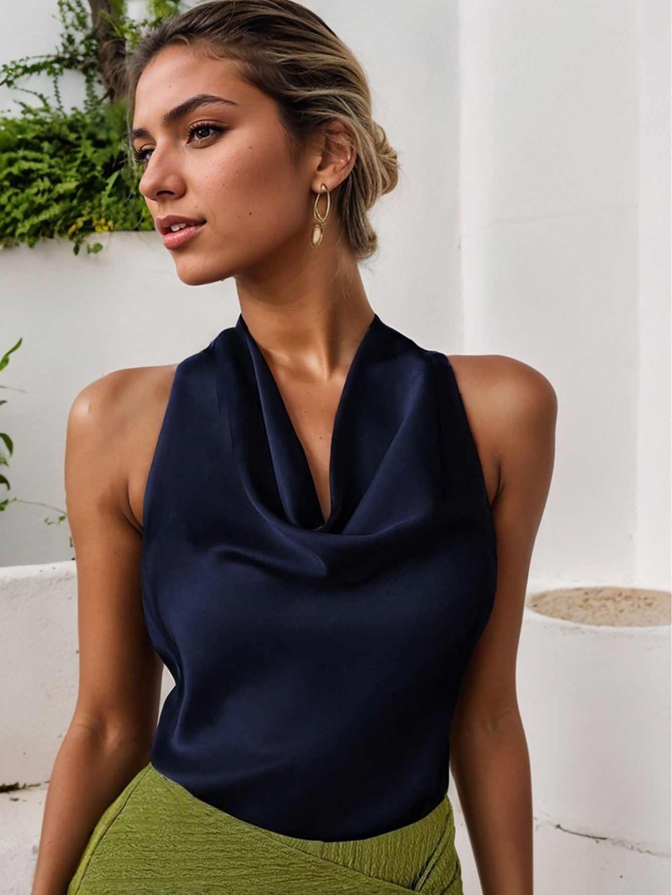ChicAura™ Elegant Halter Neck Backless Vest