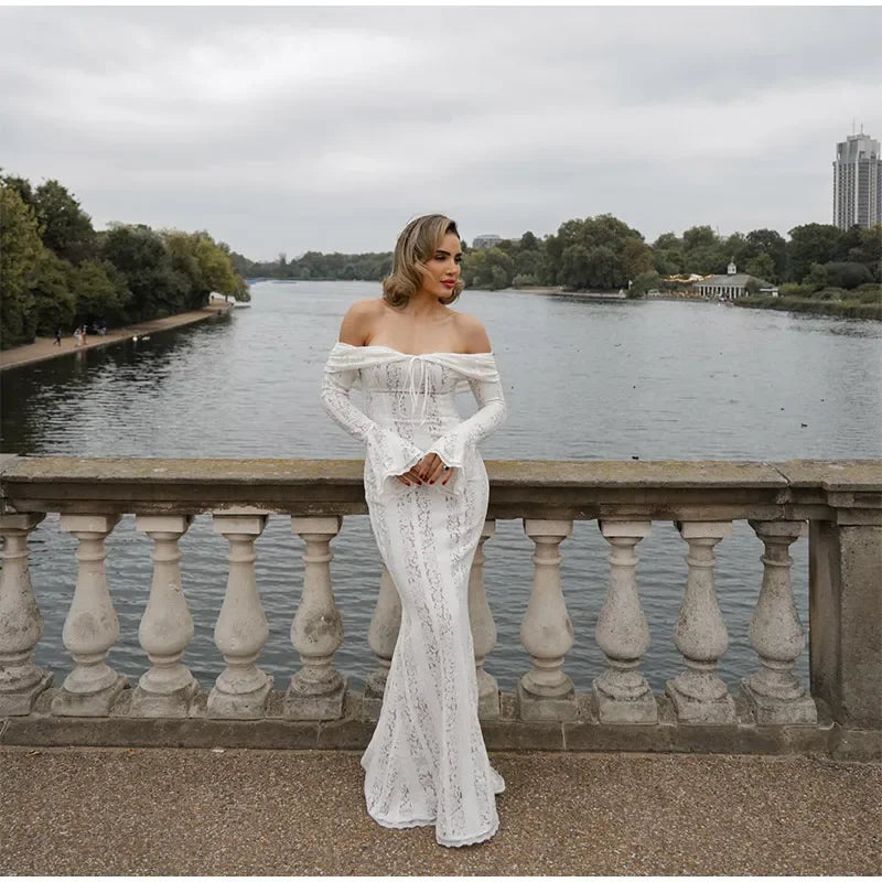LunaLace™ Backless Lace-Up Party Dress