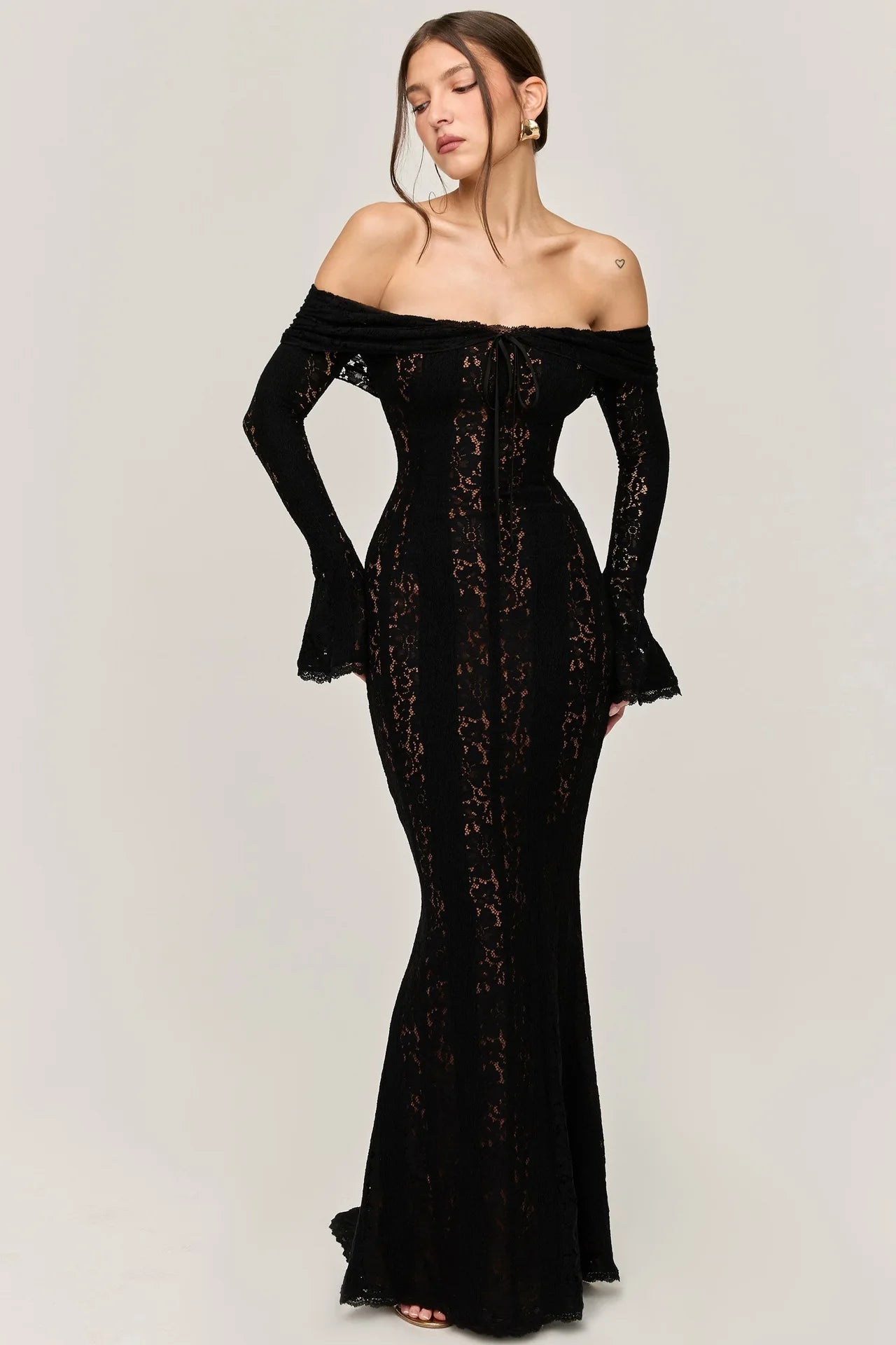 LunaLace™ Backless Lace-Up Party Dress