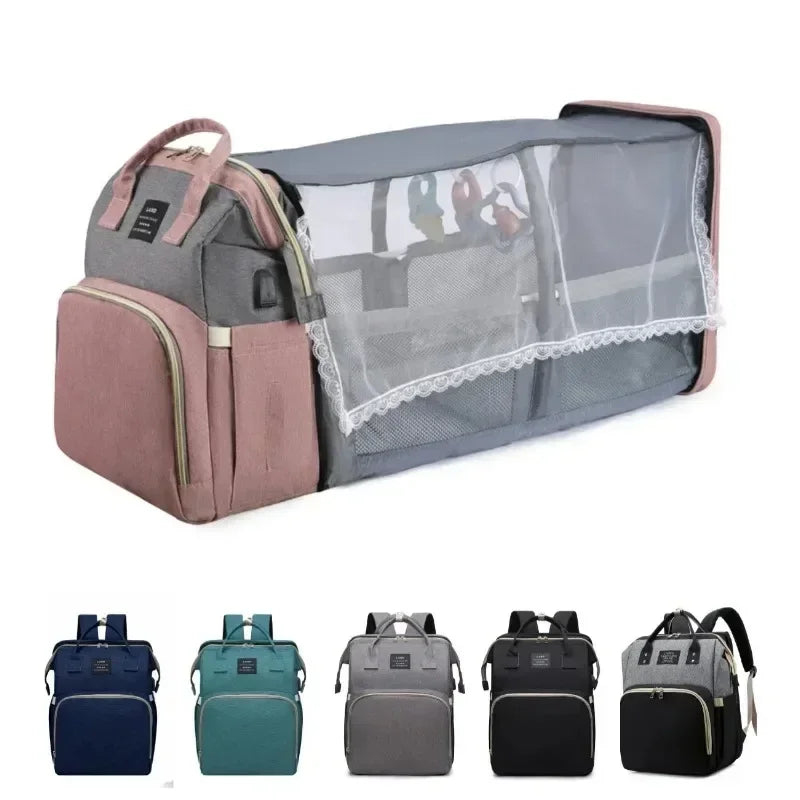 MamaNest™ 3-in-1 Travel Crib & Diaper Backpack