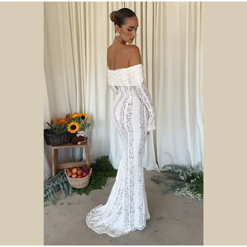 LunaLace™ Backless Lace-Up Party Dress