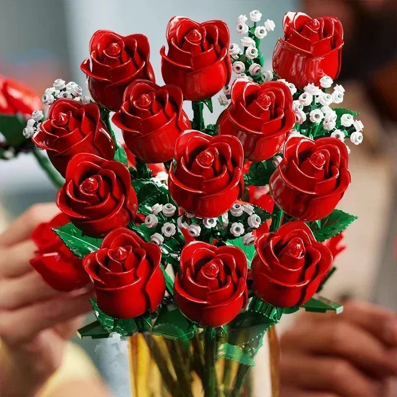 Romantic Rose Flower Bouquet Building Blocks 968PC