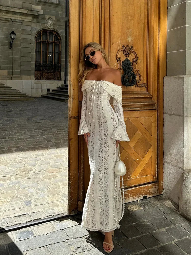 LunaLace™ Backless Lace-Up Party Dress