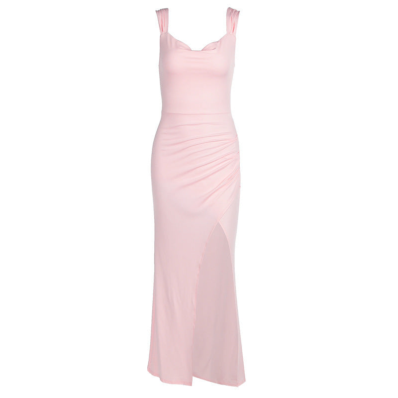 EleganceCurve™ Back-Tie Slit Dress
