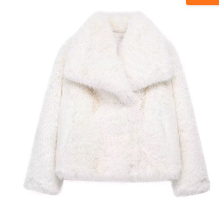 Cozy Chic Women's Lapel Plush Coat