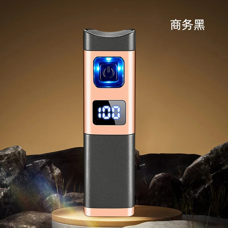 New Direct Injection Triple Flame Blue Flame Cigar Special Lighter Gas and Electric Two-in-one Portable Cigar Cutter Igniter