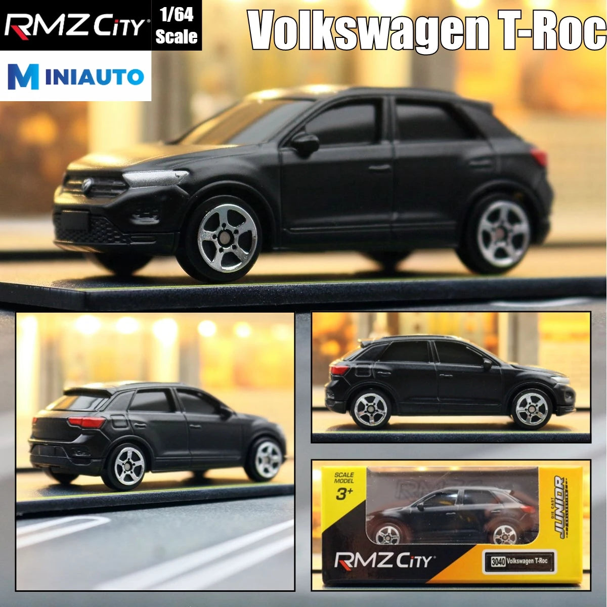 1:64 RMZ City Matte Black Diecast Super Sport Car