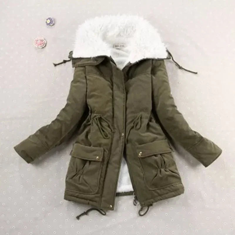 Women Winter Jackets Thicken Hooded Long Down Jacket Women Coats Slim Fit Hair Collar Cotton-padded Clothes Women Down Coats