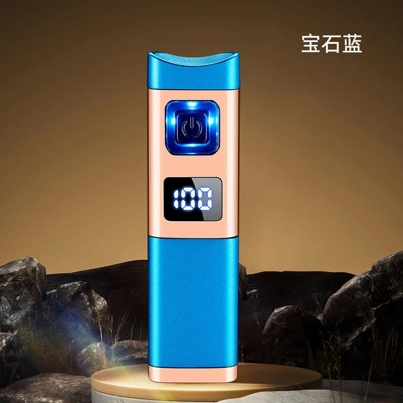 Three Direct Charging Power Display with Cigar Punch and Windproof Cigar Special Gas and Electric Integrated Portable Lighter