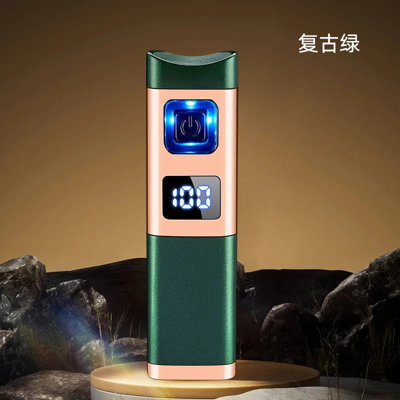 Three Direct Charging Power Display with Cigar Punch and Windproof Cigar Special Gas and Electric Integrated Portable Lighter