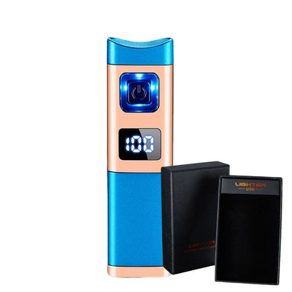 New Direct Injection Triple Flame Blue Flame Cigar Special Lighter Gas and Electric Two-in-one Portable Cigar Cutter Igniter