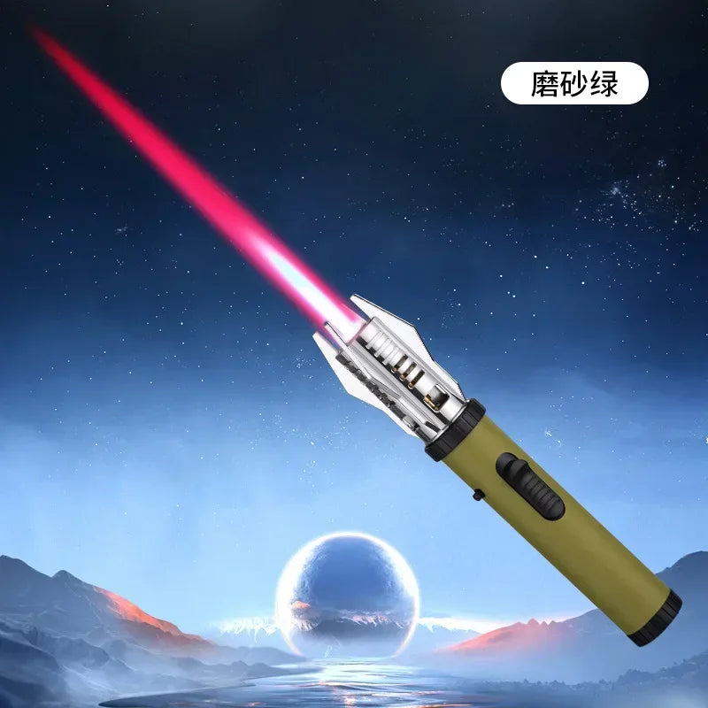 2023 Planet Lightsaber Butane Gas Lighter 360° Use Metal Outdoor Windproof Turbine Torch Jet Lighter Gun BBQ Welding Cigar Tool