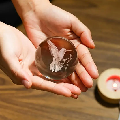 LumiGlobe™ 3D Hummingbird Crystal Light