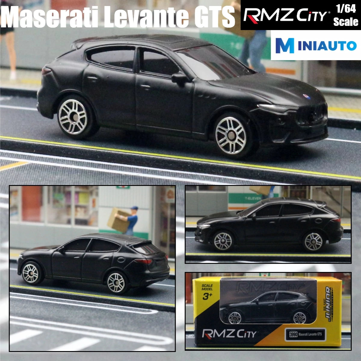 1:64 RMZ City Matte Black Diecast Super Sport Car