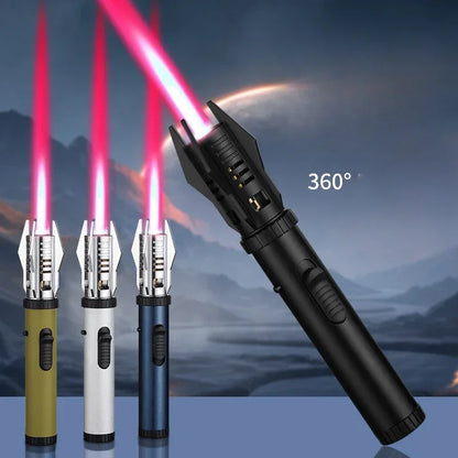 2023 Planet Lightsaber Butane Gas Lighter 360° Use Metal Outdoor Windproof Turbine Torch Jet Lighter Gun BBQ Welding Cigar Tool