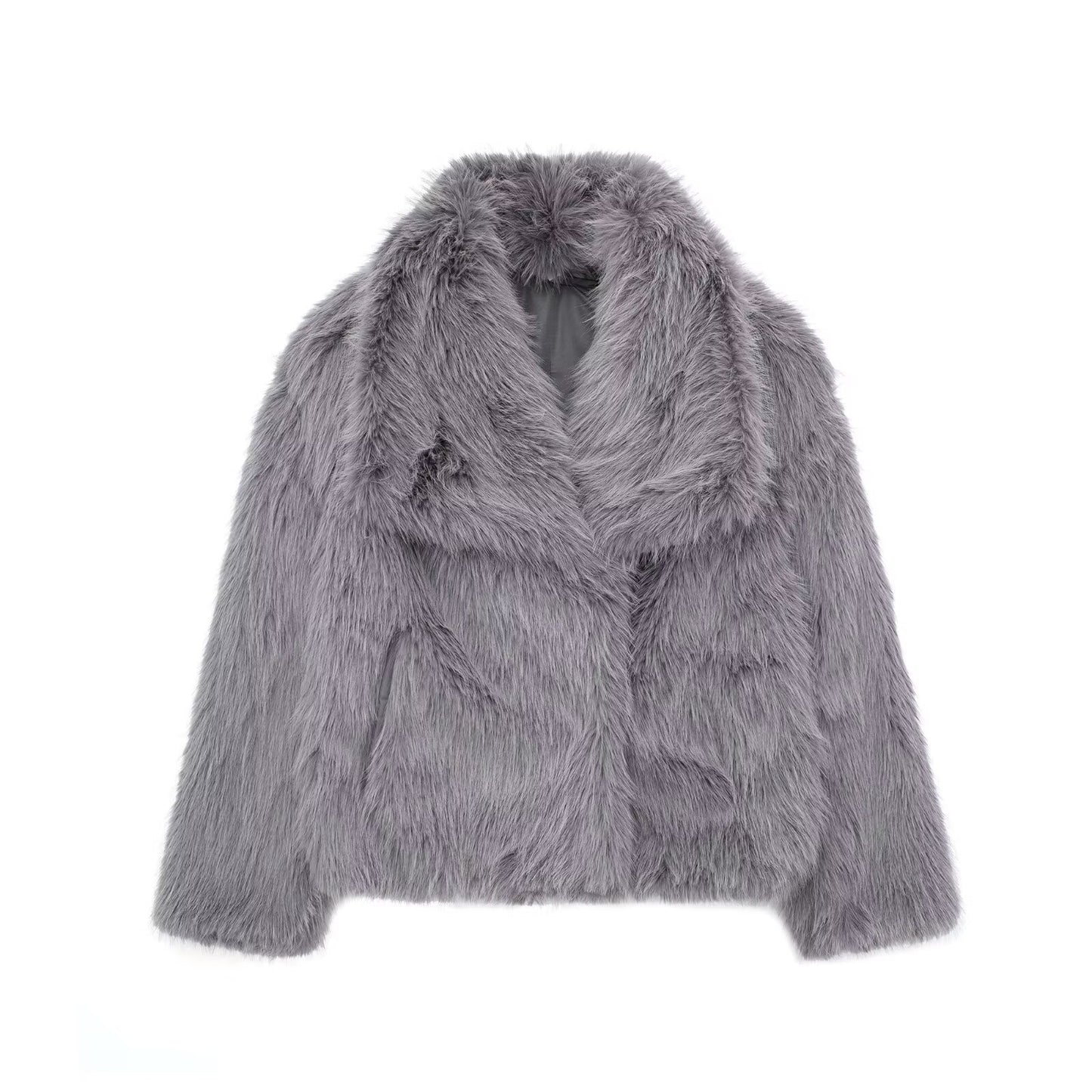 Cozy Chic Women's Lapel Plush Coat