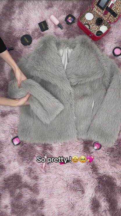 Cozy Chic Women's Lapel Plush Coat